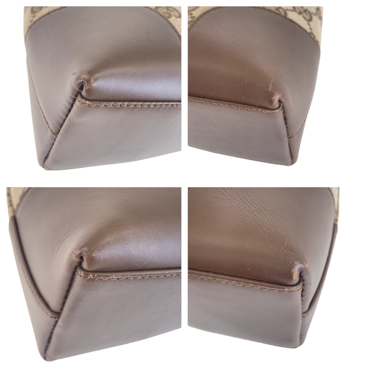 Gucci Shoulder Bag 001 4231 1705 Gg Canvas, Leather Beige Brown Gold Metal Shoulder Bag Handbag