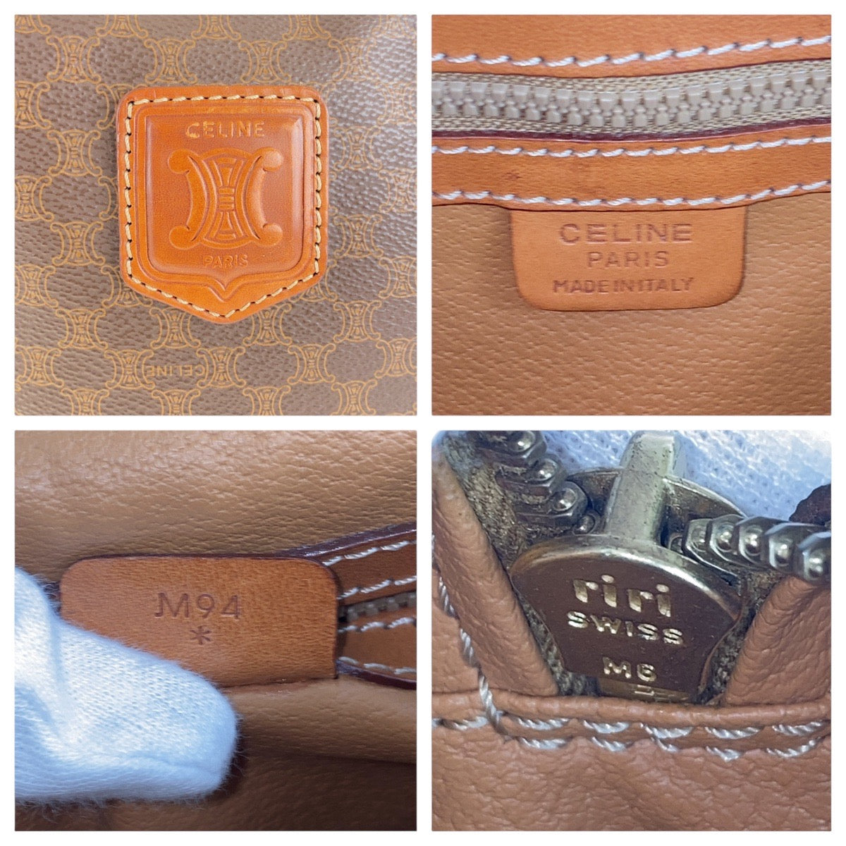 Celine Shoulder Bag Pvc, Leather Brown Gold Metal Crossbody Shoulder Bag Pochette Macadam Women
