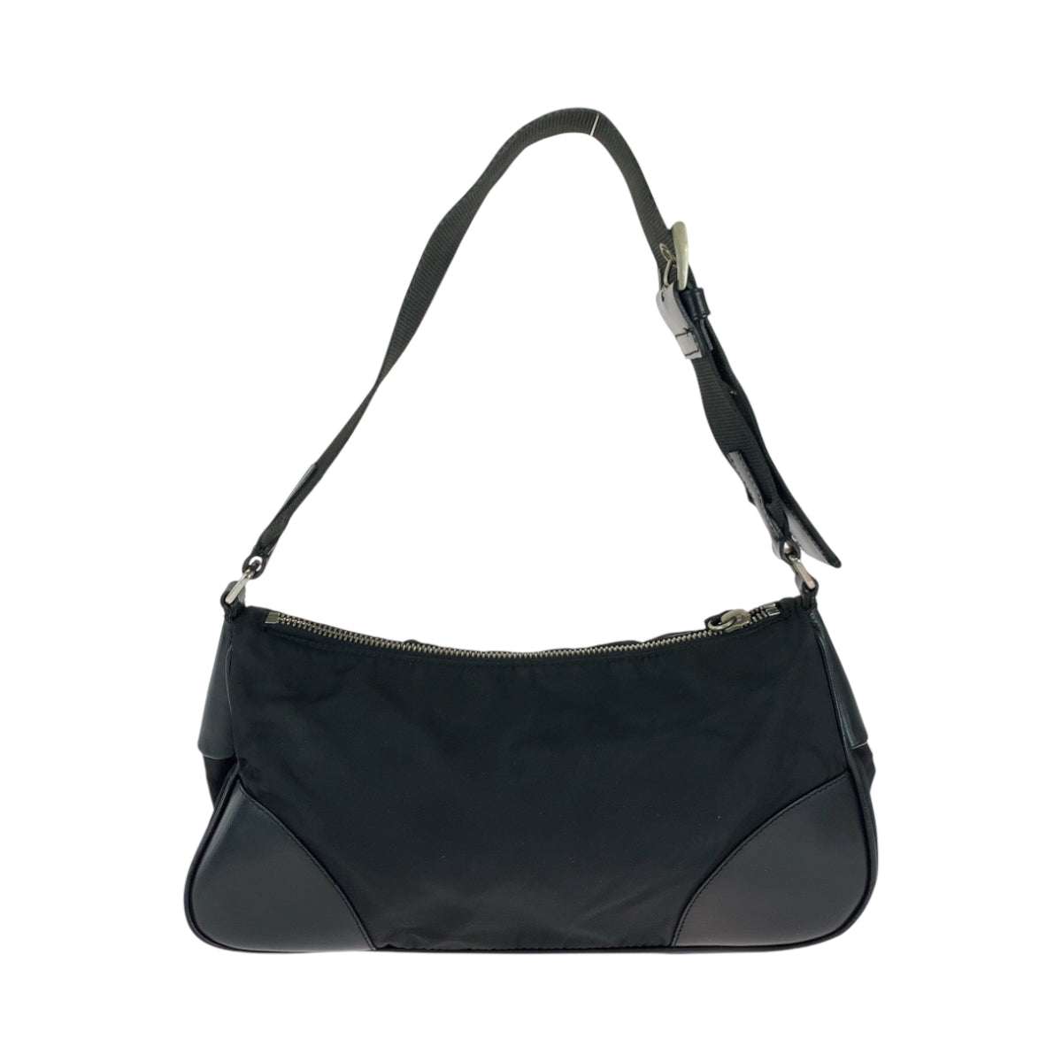 Prada Shoulder Bag Br0449 Nylon Black Silvermetal One Shoulder Bag Handbag Test Triangle With Logo