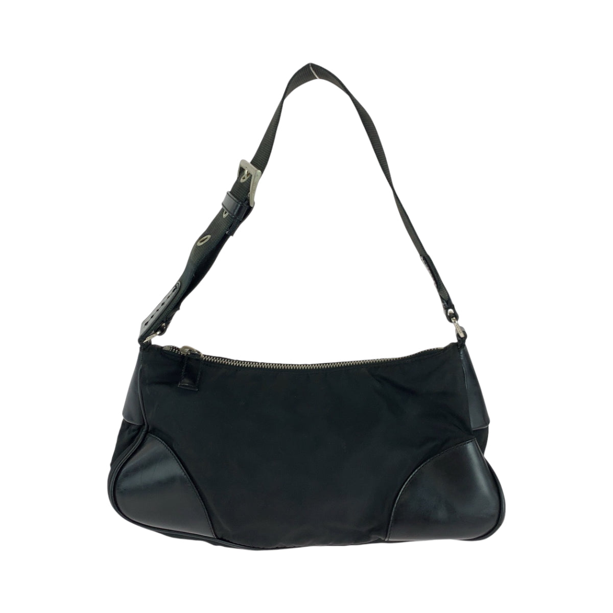 Prada Shoulder Bag Br0449 Nylon Black Silvermetal One Shoulder Bag Handbag Test Triangle With Logo