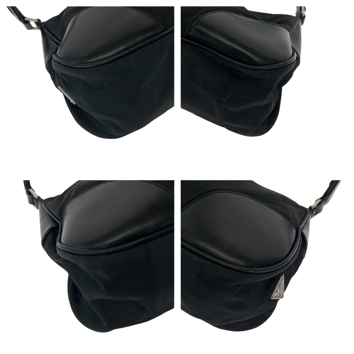Prada Shoulder Bag Br0449 Nylon Black Silvermetal One Shoulder Bag Handbag Test Triangle With Logo