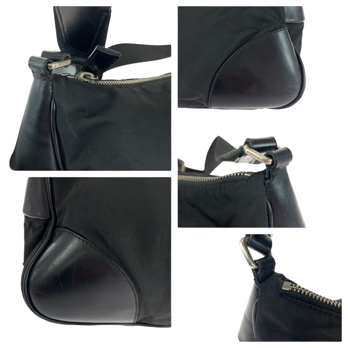 Prada Shoulder Bag Br0449 Nylon Black Silvermetal One Shoulder Bag Handbag Test Triangle With Logo