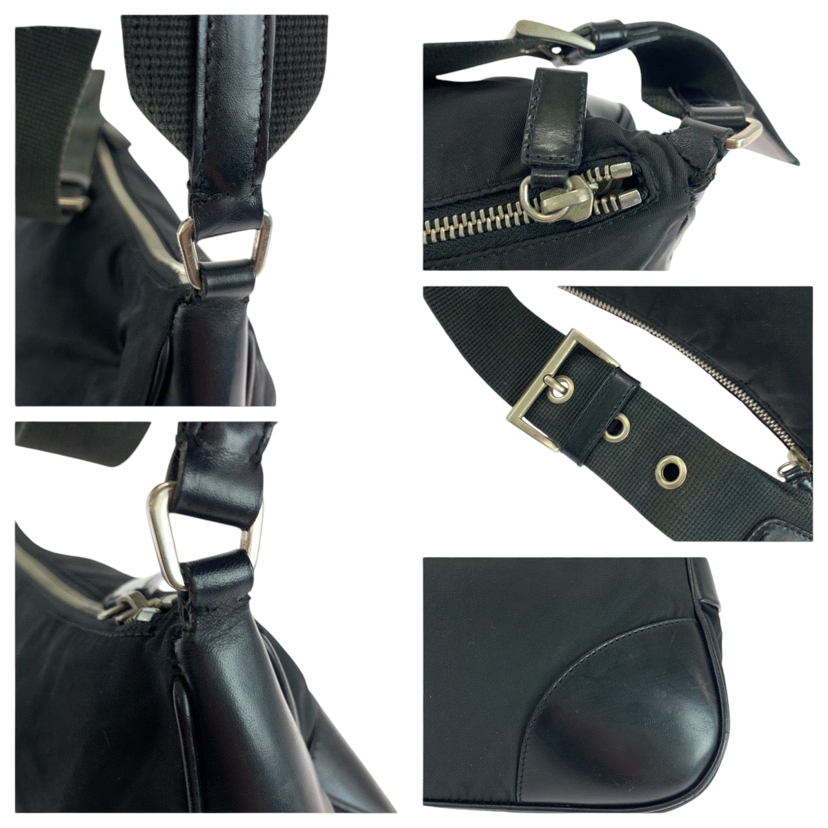 Prada Shoulder Bag Br0449 Nylon Black Silvermetal One Shoulder Bag Handbag Test Triangle With Logo