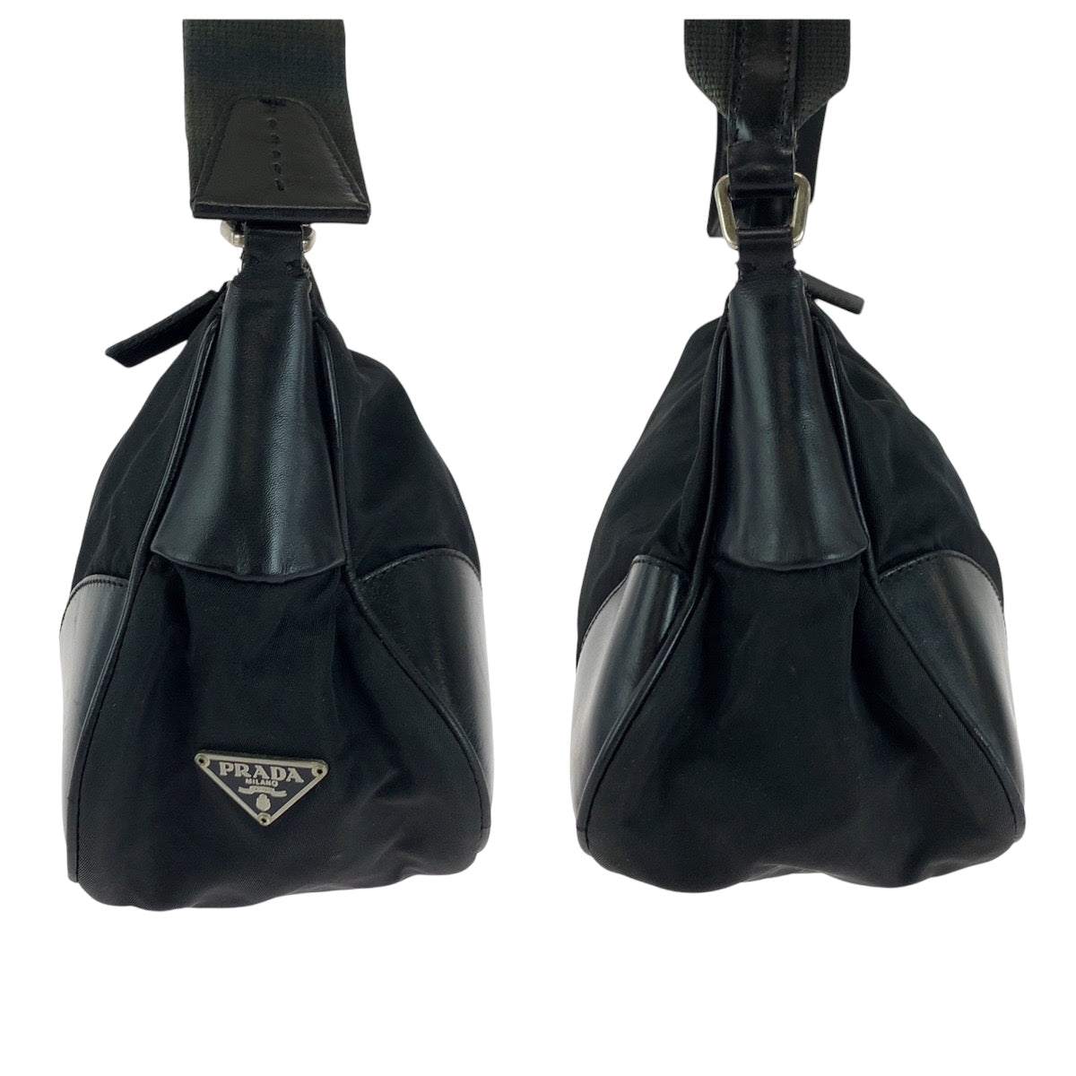 Prada Shoulder Bag Br0449 Nylon Black Silvermetal One Shoulder Bag Handbag Test Triangle With Logo