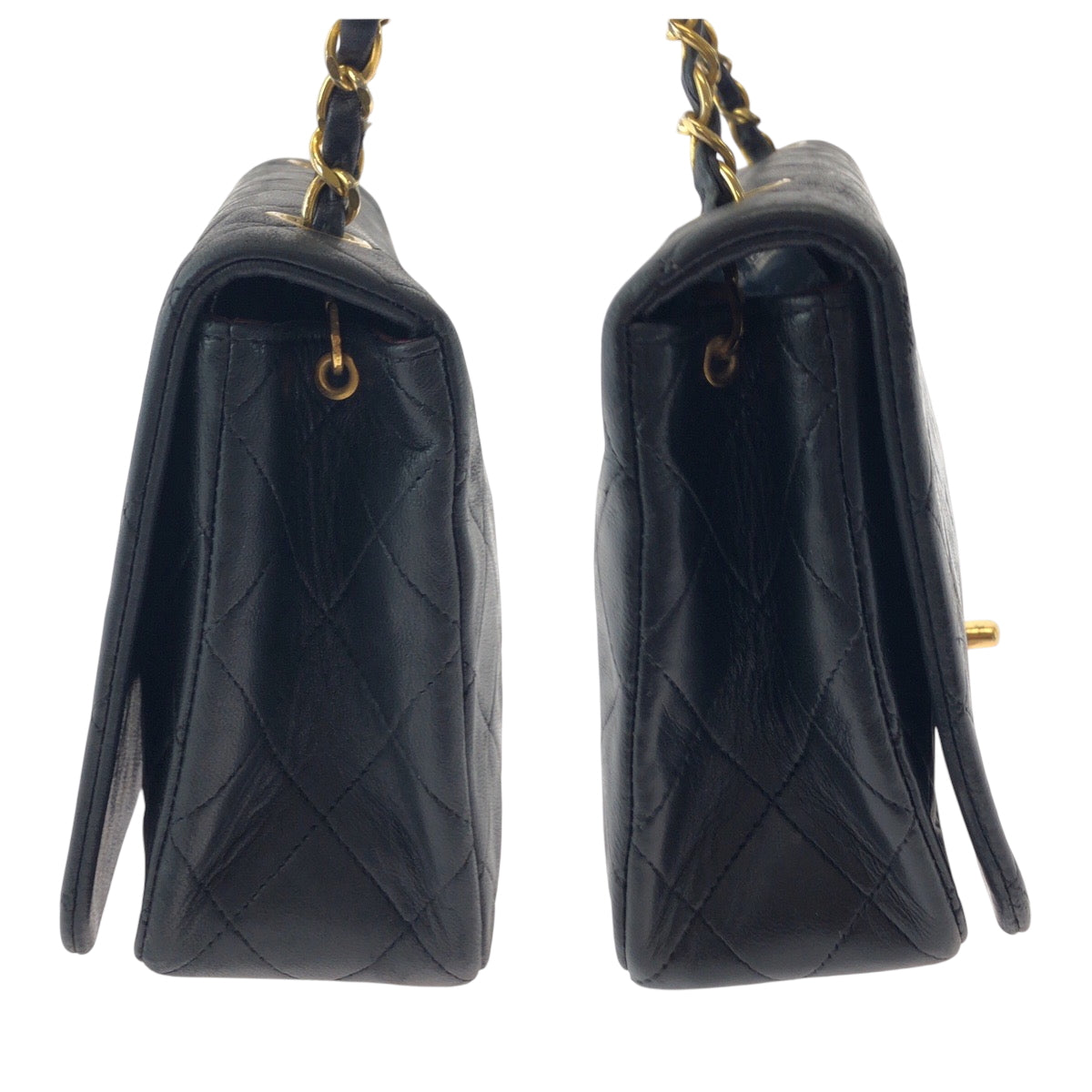Chanel Shoulder Bag Lambskin Black Goldmetal Chainshoulder Bag Matrasse Full Flap Coco Mark