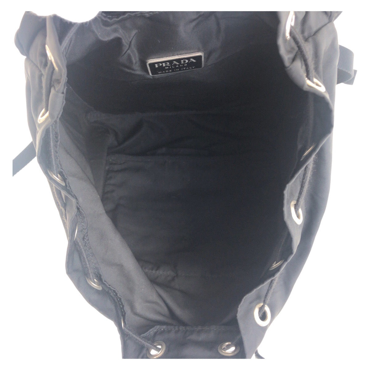 Prada Backpack Nylon Black Silvermetal Backpack Test Triangle With Logo Women
