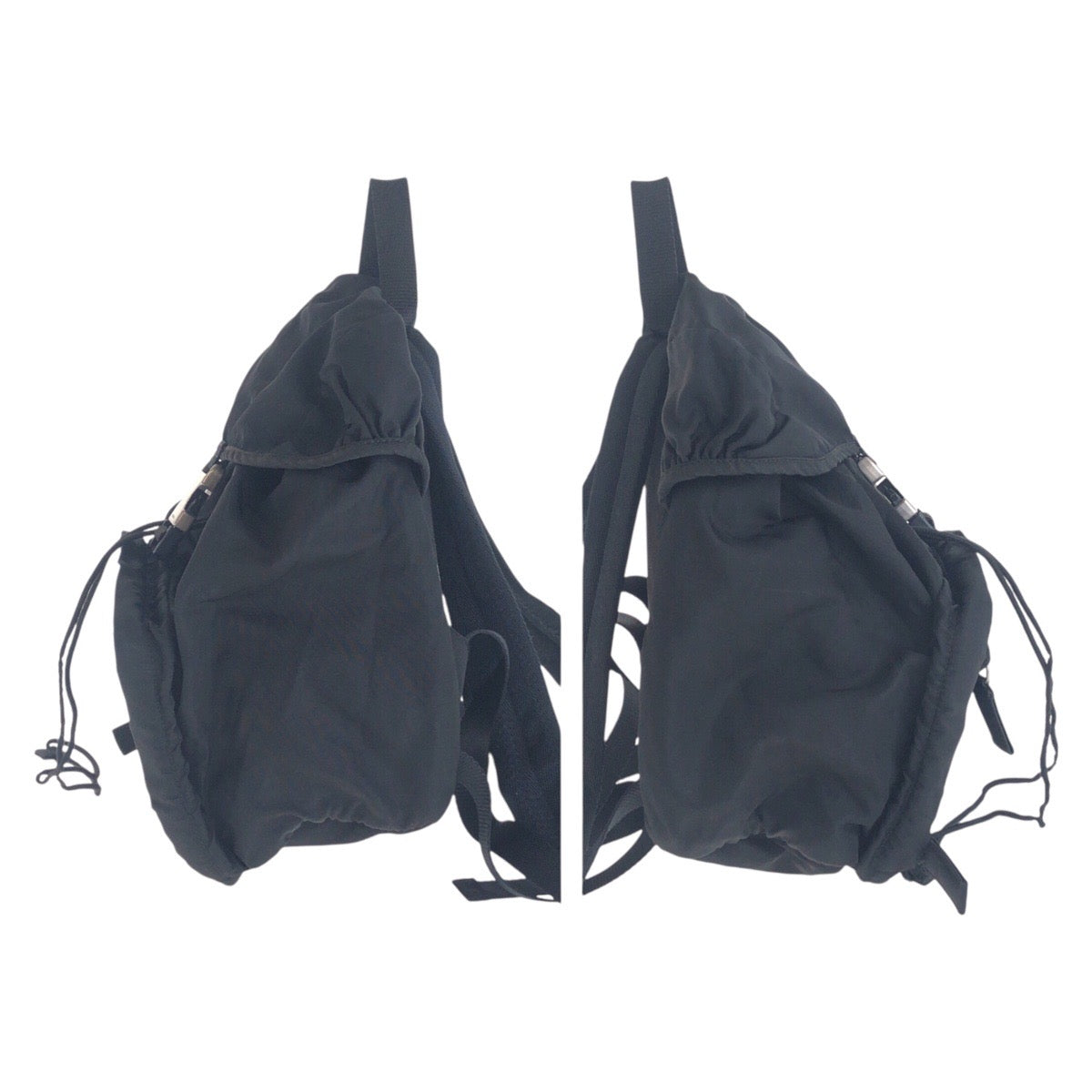 Prada Backpack Nylon Black Silvermetal Backpack Test Triangle With Logo Women