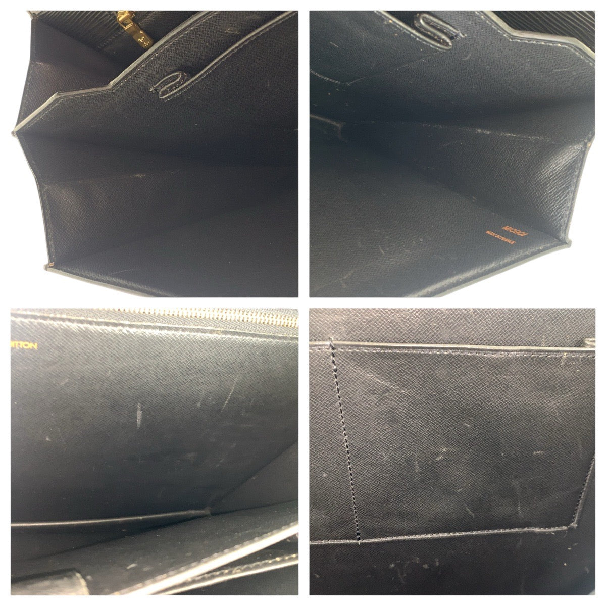 Louis Vuitton Business Bag M54422 Epi Leather Noir Black Gold Metal Business Bag Briefcase Epi