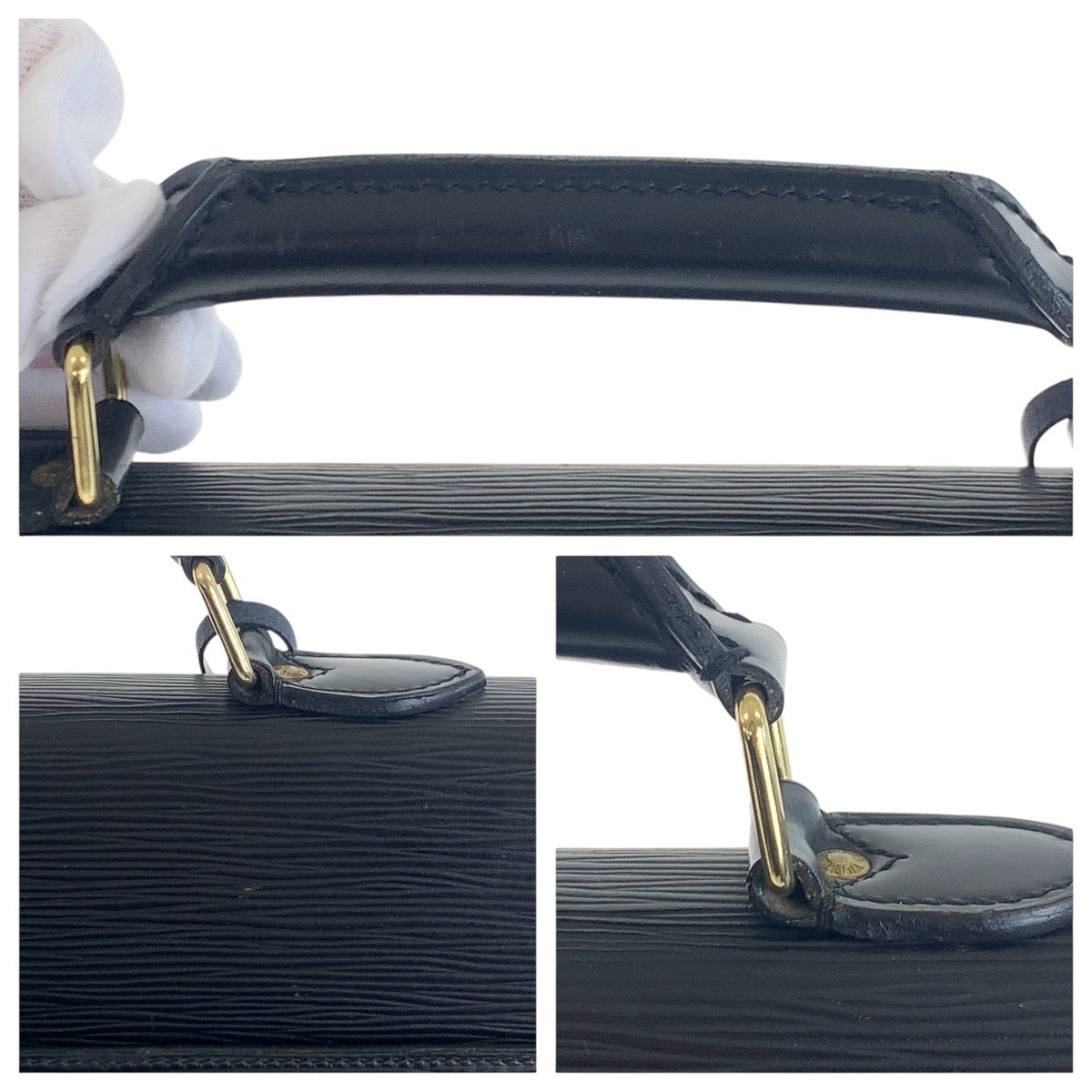 Louis Vuitton Business Bag M54422 Epi Leather Noir Black Gold Metal Business Bag Briefcase Epi