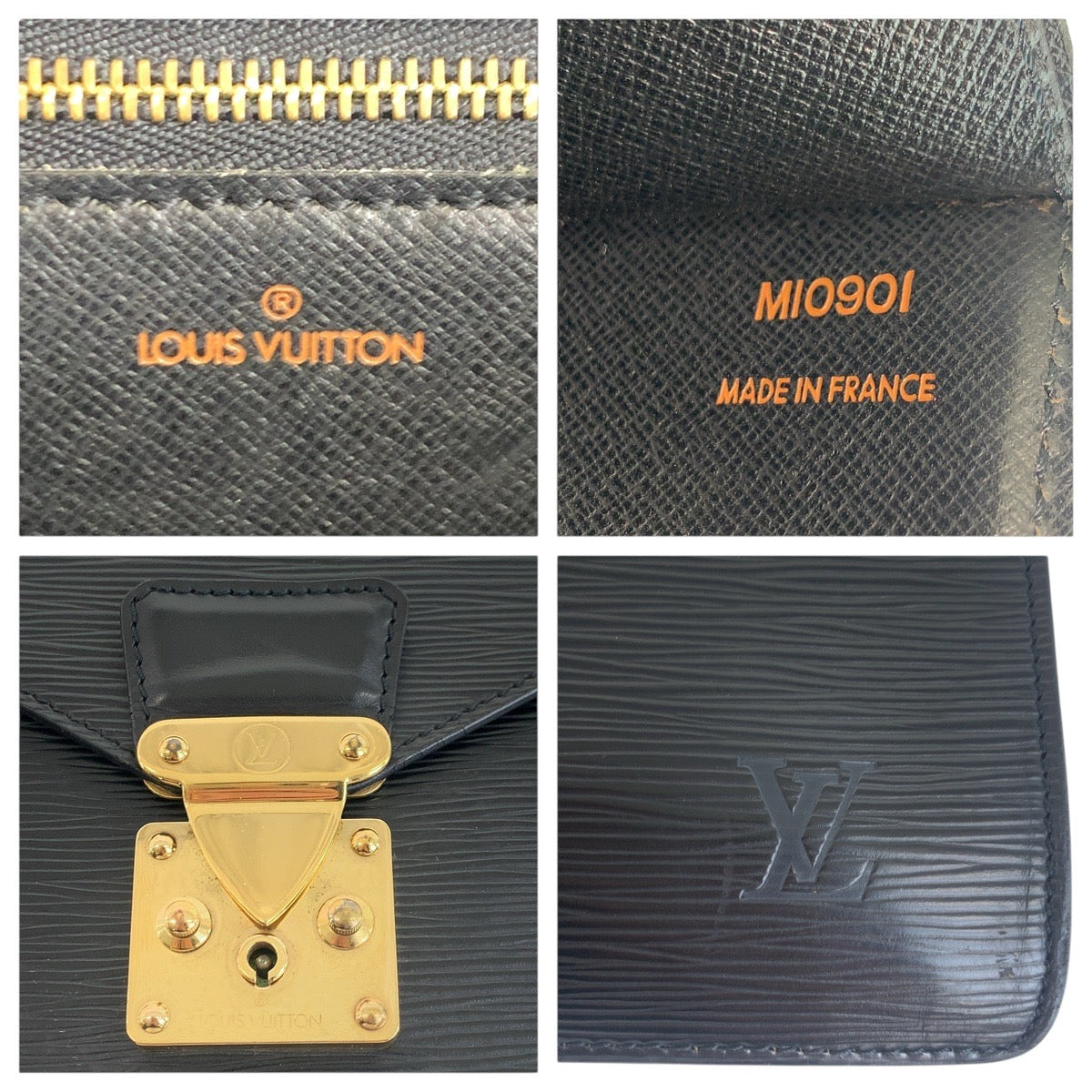 Louis Vuitton Business Bag M54422 Epi Leather Noir Black Gold Metal Business Bag Briefcase Epi