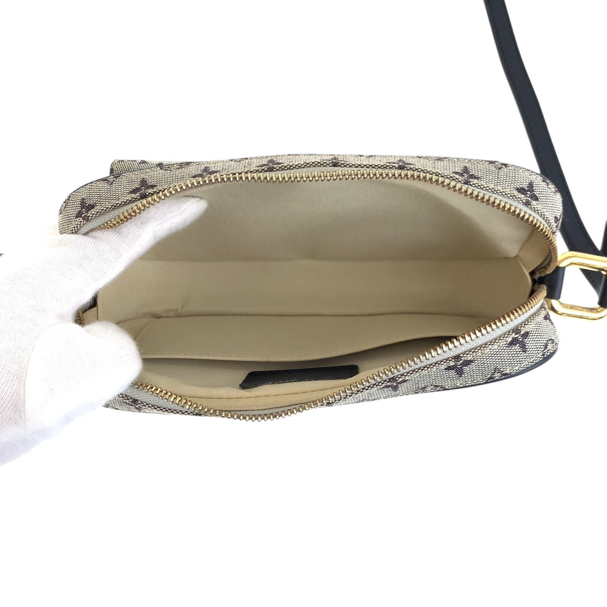 Louis Vuitton Shoulder Bag M92217 Canvas, Leather Grey Black Gold Metal Shoulder Bag Pochette