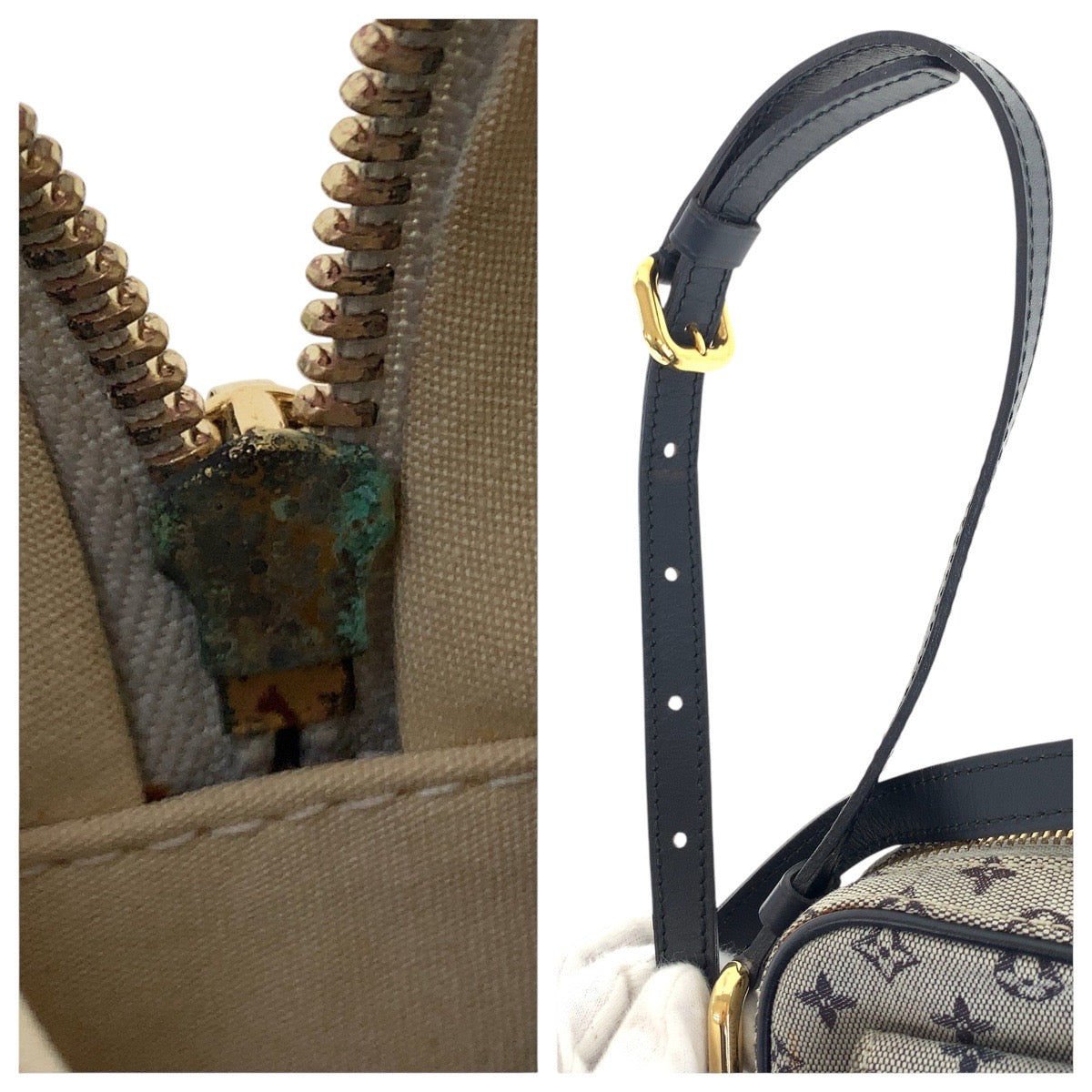 Louis Vuitton Shoulder Bag M92217 Canvas, Leather Grey Black Gold Metal Shoulder Bag Pochette