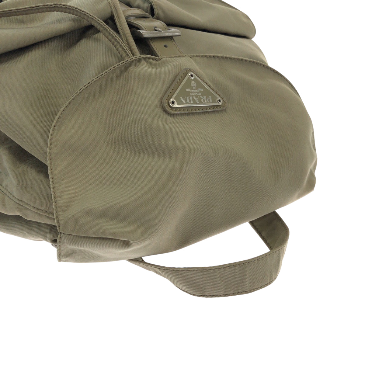 Prada Backpack Nylon Greige Silvermetal Backpack Backpack Test Triangle With Logo Women