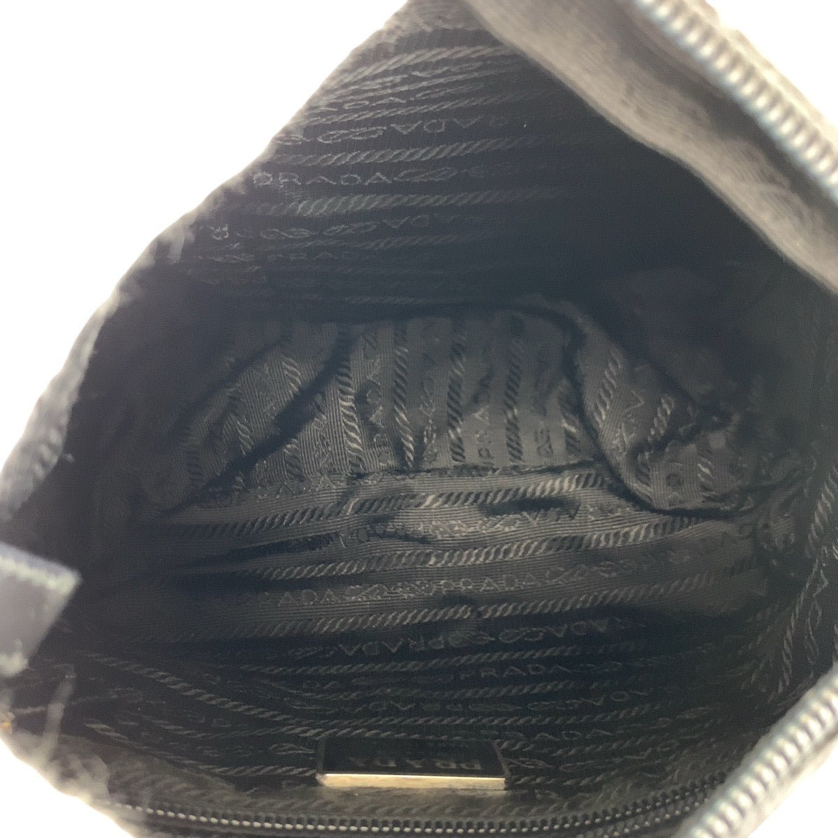 Prada Shoulder Bag Nylon, Leather Black Silvermetal Shoulder Bag Pochette Test Triangle With Logo
