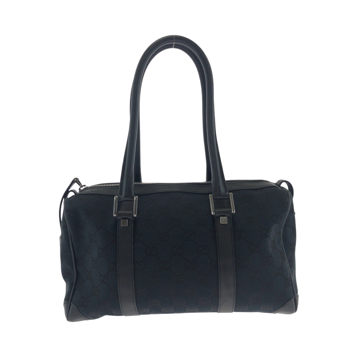 Gucci Handbag 000 0851 Gg Canvas Black Silvermetal Handbags Mini Boston Duffel Bag Women
