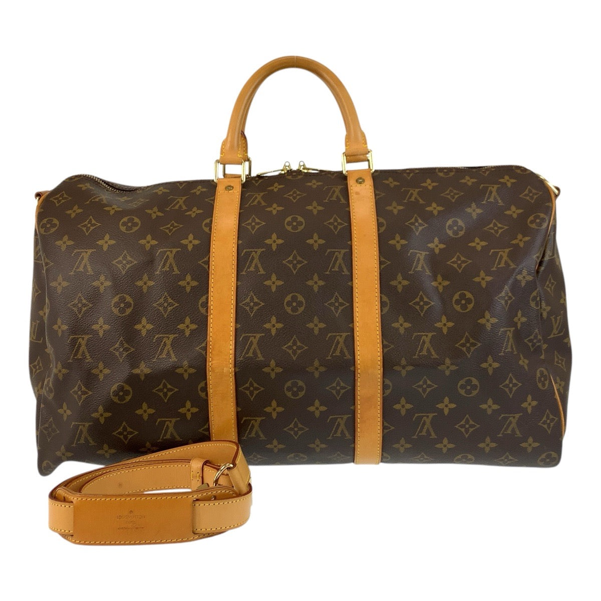 Louis Vuitton Boston Duffel Bag M41426 Pvc, Leather Brown Gold Metal Boston Duffel Bag Shoulder Bag