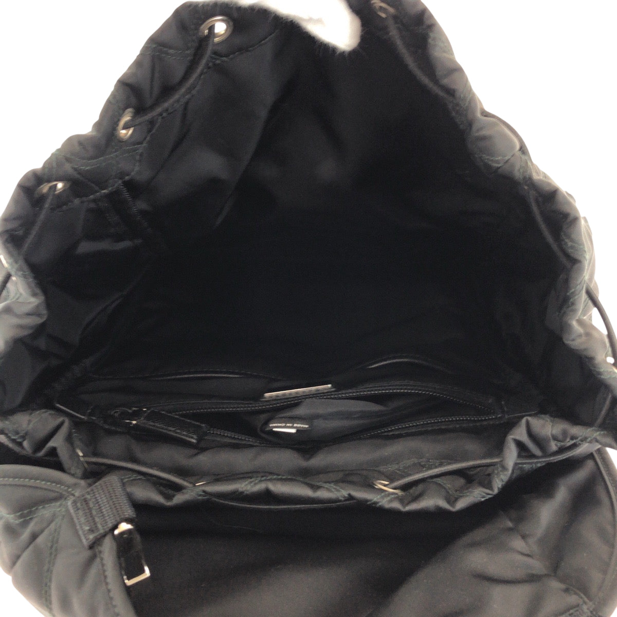 Prada Backpack 2Vz135 Nylon Black Silvermetal Backpack Backpack Test Suit Quilting Triangle With