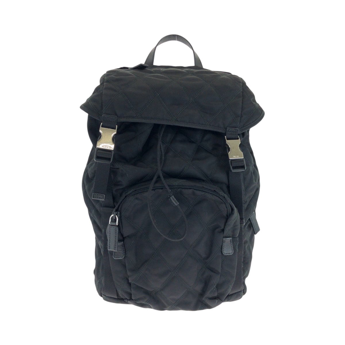 Prada Backpack 2Vz135 Nylon Black Silvermetal Backpack Backpack Test Suit Quilting Triangle With
