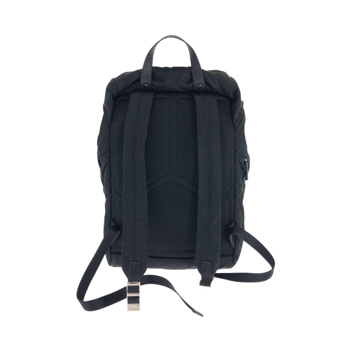 Prada Backpack 2Vz135 Nylon Black Silvermetal Backpack Backpack Test Suit Quilting Triangle With