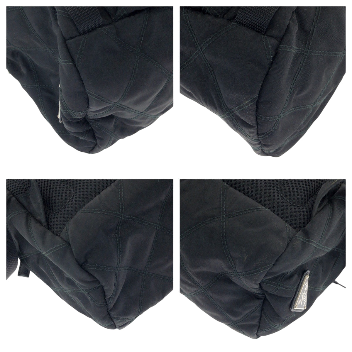 Prada Backpack 2Vz135 Nylon Black Silvermetal Backpack Backpack Test Suit Quilting Triangle With