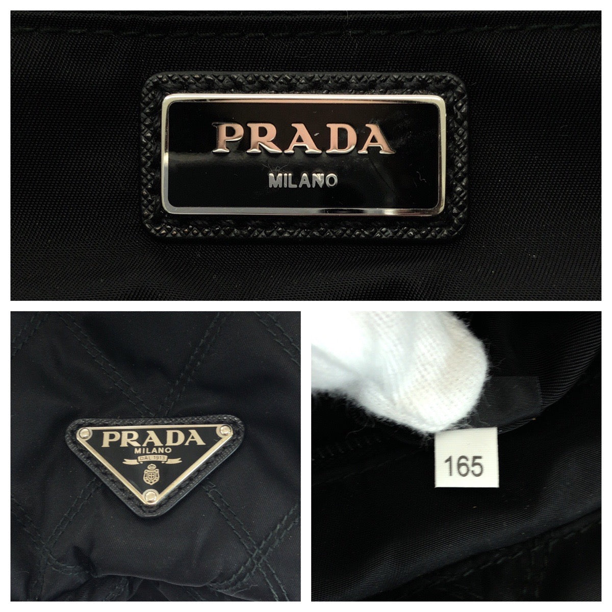 Prada Backpack 2Vz135 Nylon Black Silvermetal Backpack Backpack Test Suit Quilting Triangle With
