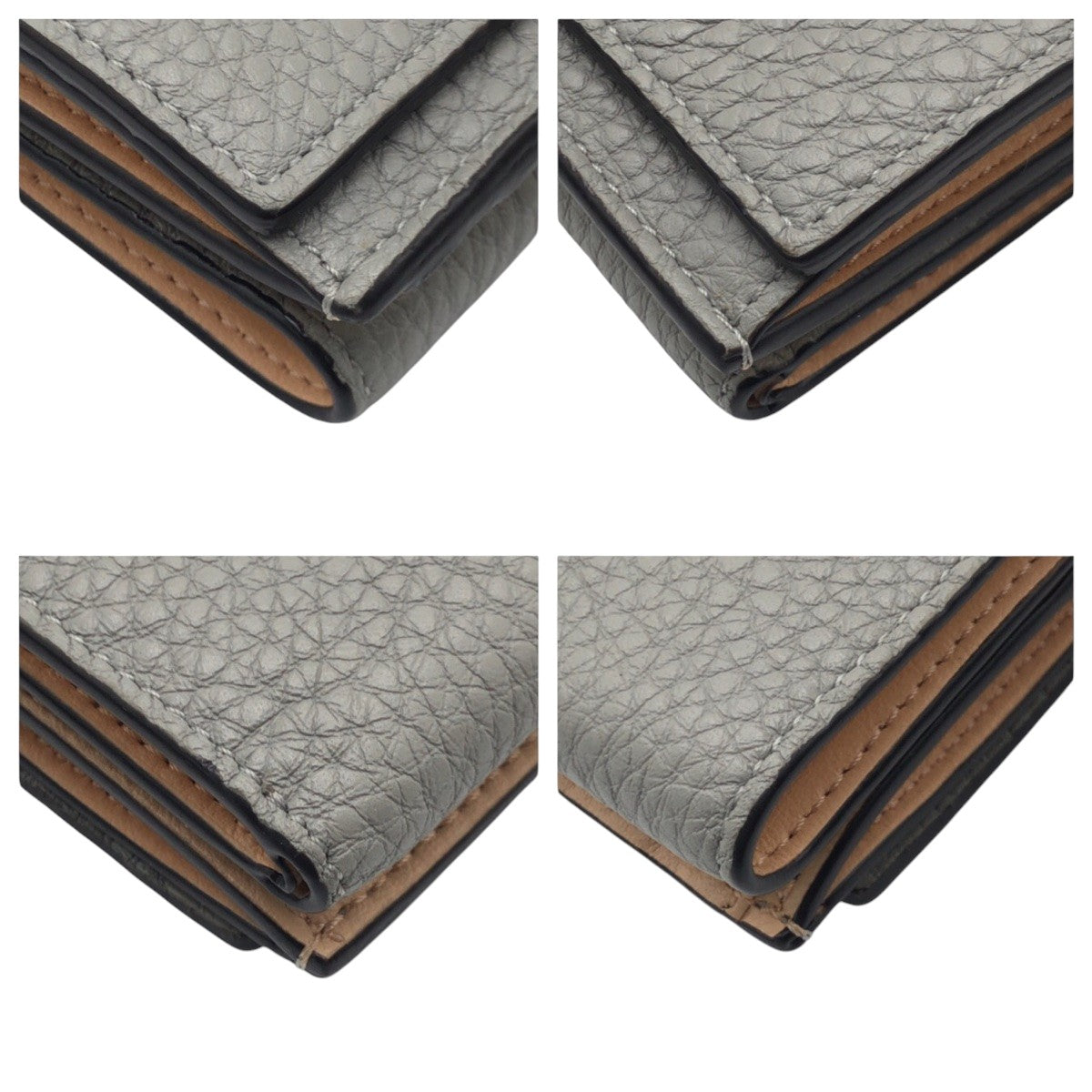 Fendi Tri-Fold Wallet 8M0426 A91B 229 2018 Leather Grey Silvermetal Peekaboo