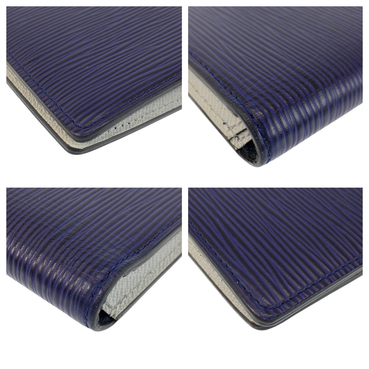 Louis Vuitton Long Wallet Purse M81371 Leather Navy White Long Wallet Purse Epi Monogram Eclipse