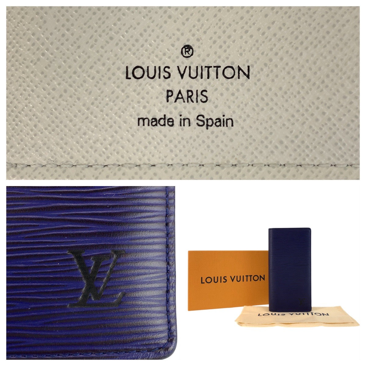 Louis Vuitton Long Wallet Purse M81371 Leather Navy White Long Wallet Purse Epi Monogram Eclipse