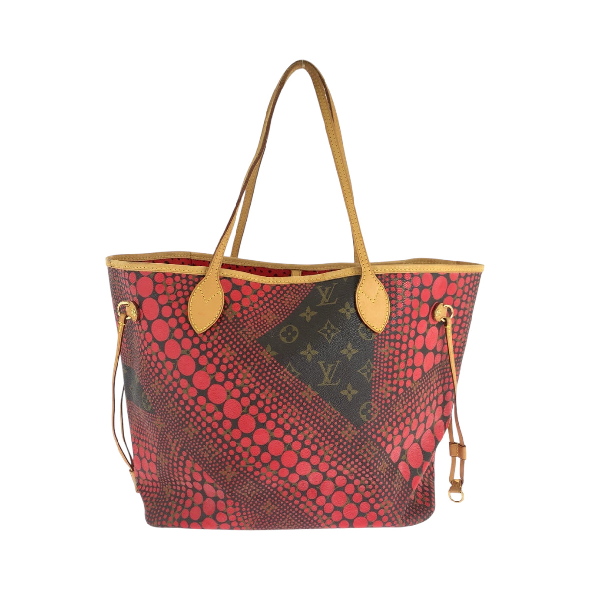 Louis Vuitton Tote Bag M40686 Pvc Red Brown Gold Metal Tote Bag Shoulder Bag Monogram Wave Yayoi