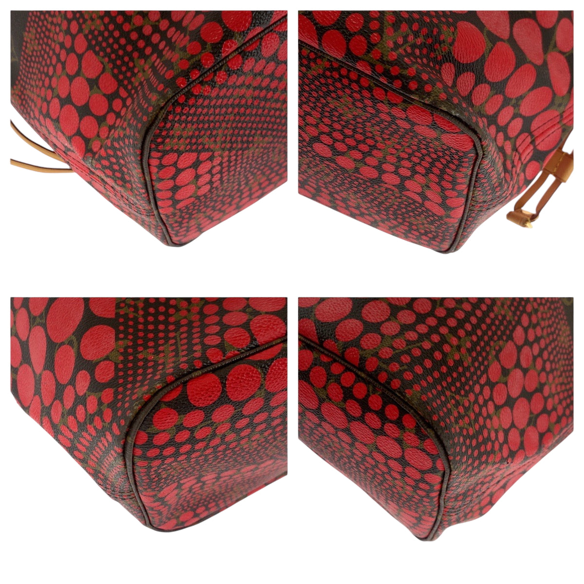 Louis Vuitton Tote Bag M40686 Pvc Red Brown Gold Metal Tote Bag Shoulder Bag Monogram Wave Yayoi