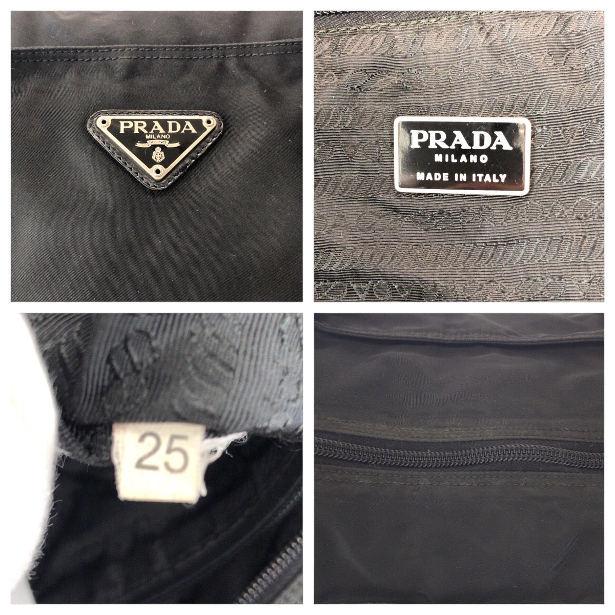 Prada Shoulder Bag Nylon Black Silvermetal Shoulder Bag Handbag Unisex Test Triangle With Logo Women