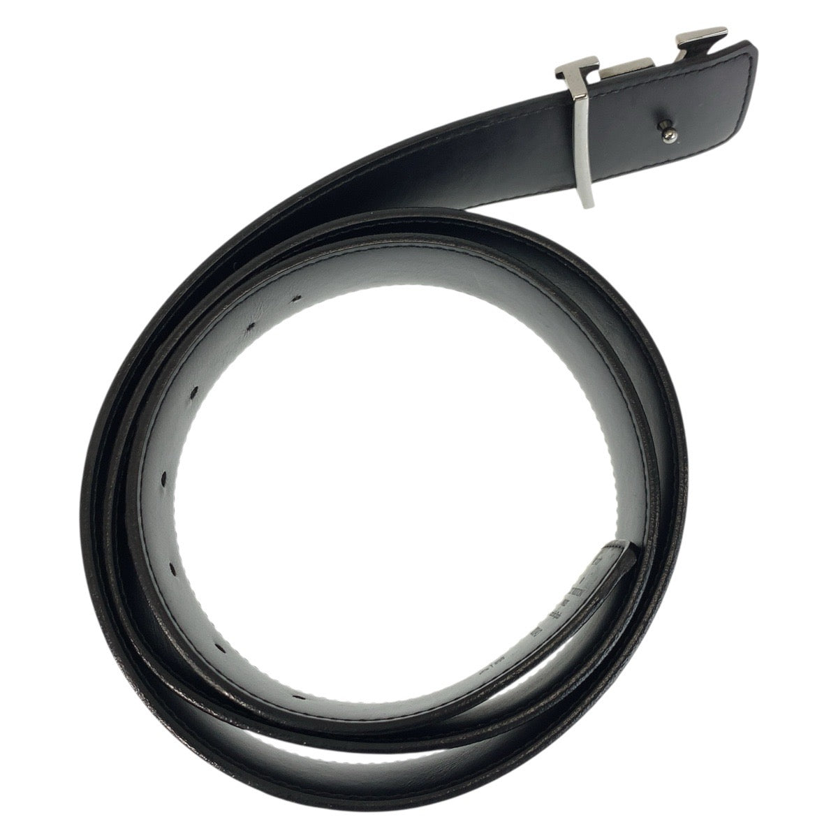 Louis Vuitton Belt M9043 Pvc, Leather Black Silvermetal Monogram Eclipse Saintur Lv Initial Mens 42
