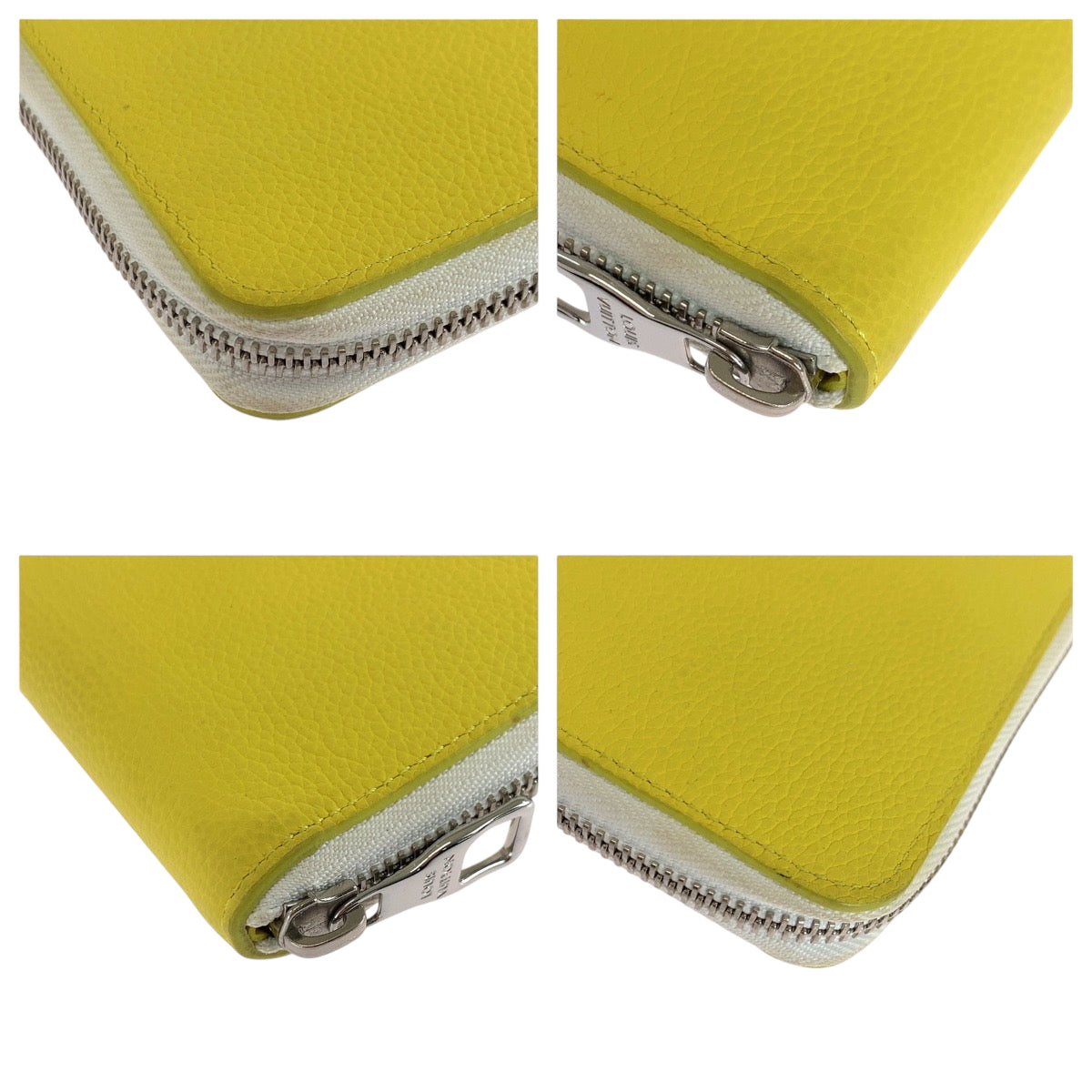 Louis Vuitton Long Wallet Purse M80852 Leather Yellow White Silvermetal Long Wallet Purse Zip