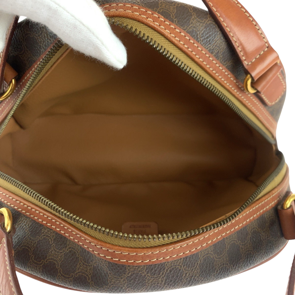 Celine Handbag Pvc, Leather Brown Gold Metal Handbag Vanity Bag Mini Boston Duffel Bag Macadam Women