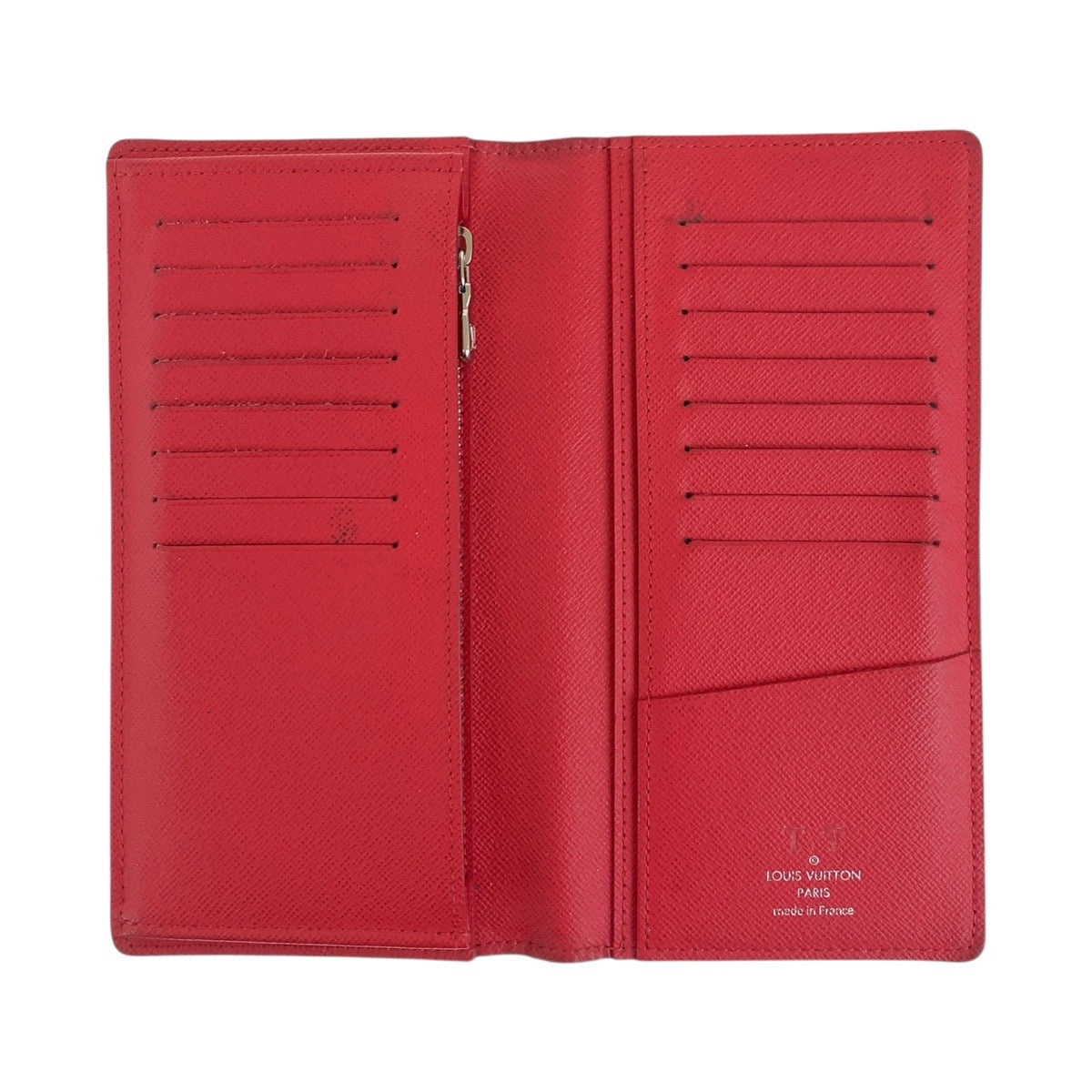 Louis Vuitton Long Wallet Purse M63434 Leather Blue Marine Navy Red Silvermetal Long Wallet Purse