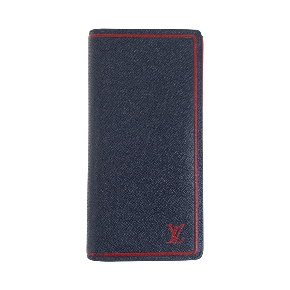Louis Vuitton Long Wallet Purse M63434 Leather Blue Marine Navy Red Silvermetal Long Wallet Purse