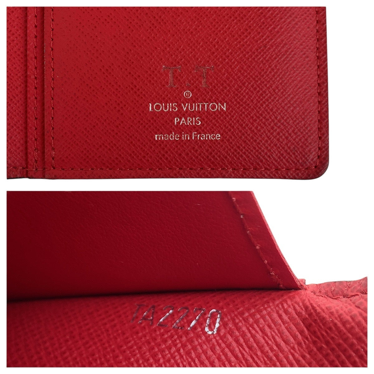 Louis Vuitton Long Wallet Purse M63434 Leather Blue Marine Navy Red Silvermetal Long Wallet Purse