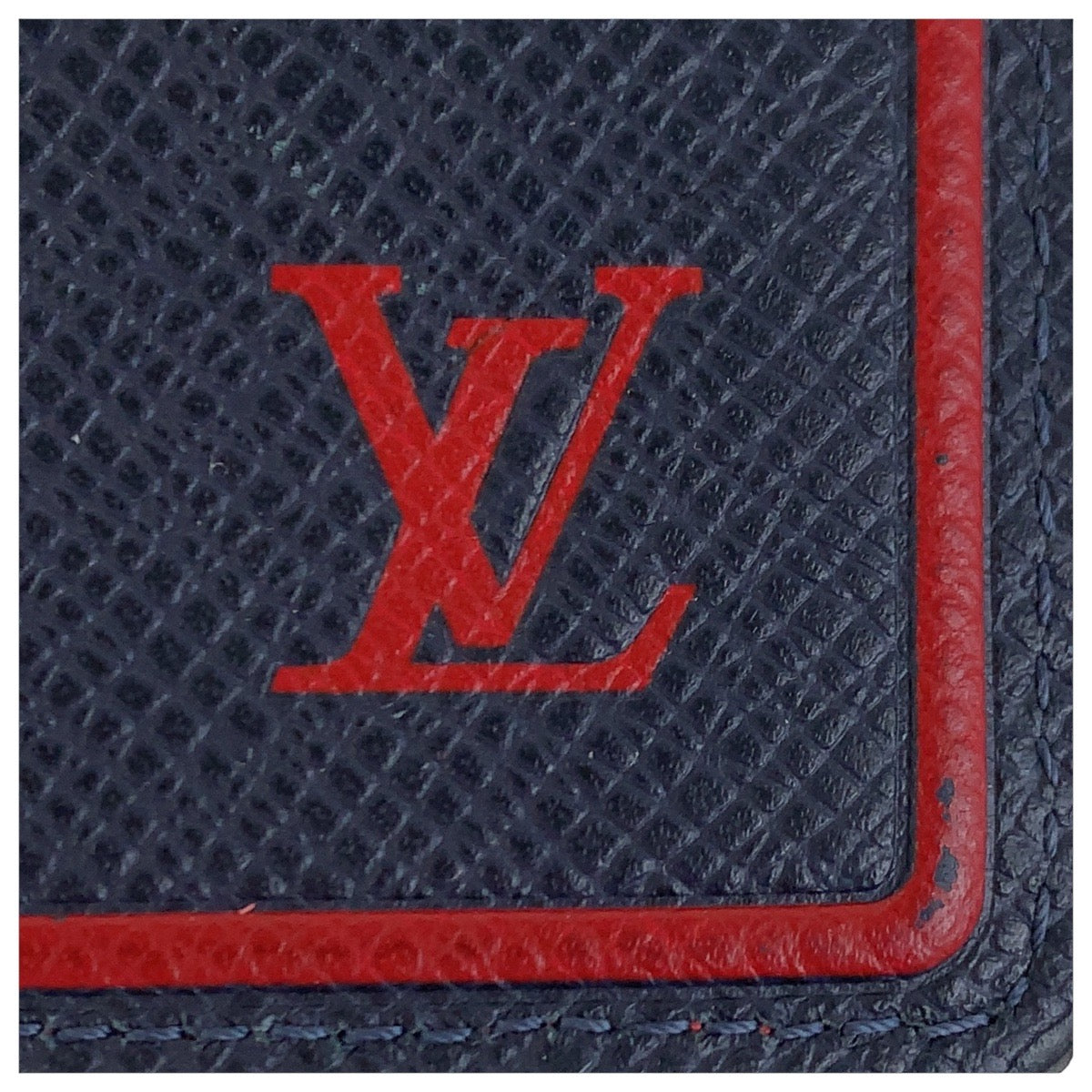 Louis Vuitton Long Wallet Purse M63434 Leather Blue Marine Navy Red Silvermetal Long Wallet Purse