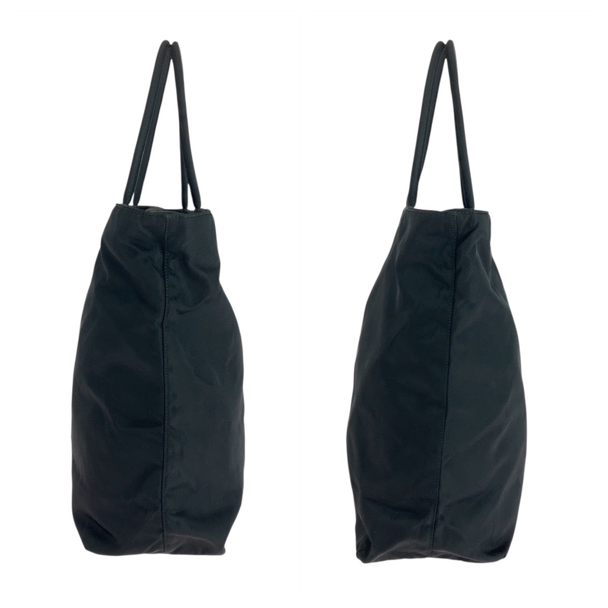 Prada Tote Bag Nylon Black Silvermetal Tote Bag Shoulder Bag Test Triangle With Logo Women