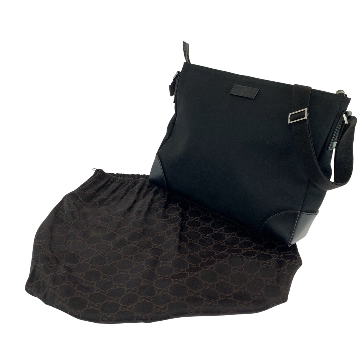 Gucci Shoulder Bag 110054 Nylon Black Silvermetal Shoulder Bag Messenger Bag Women