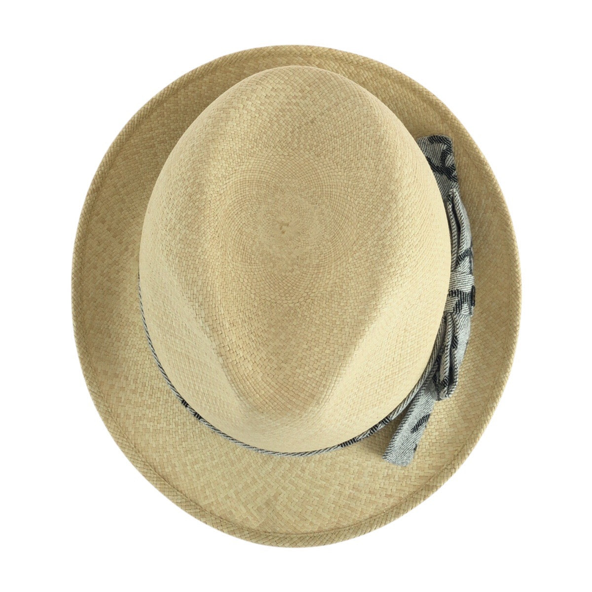 Chanel Hat Straw Beige Gray Coco Mark M