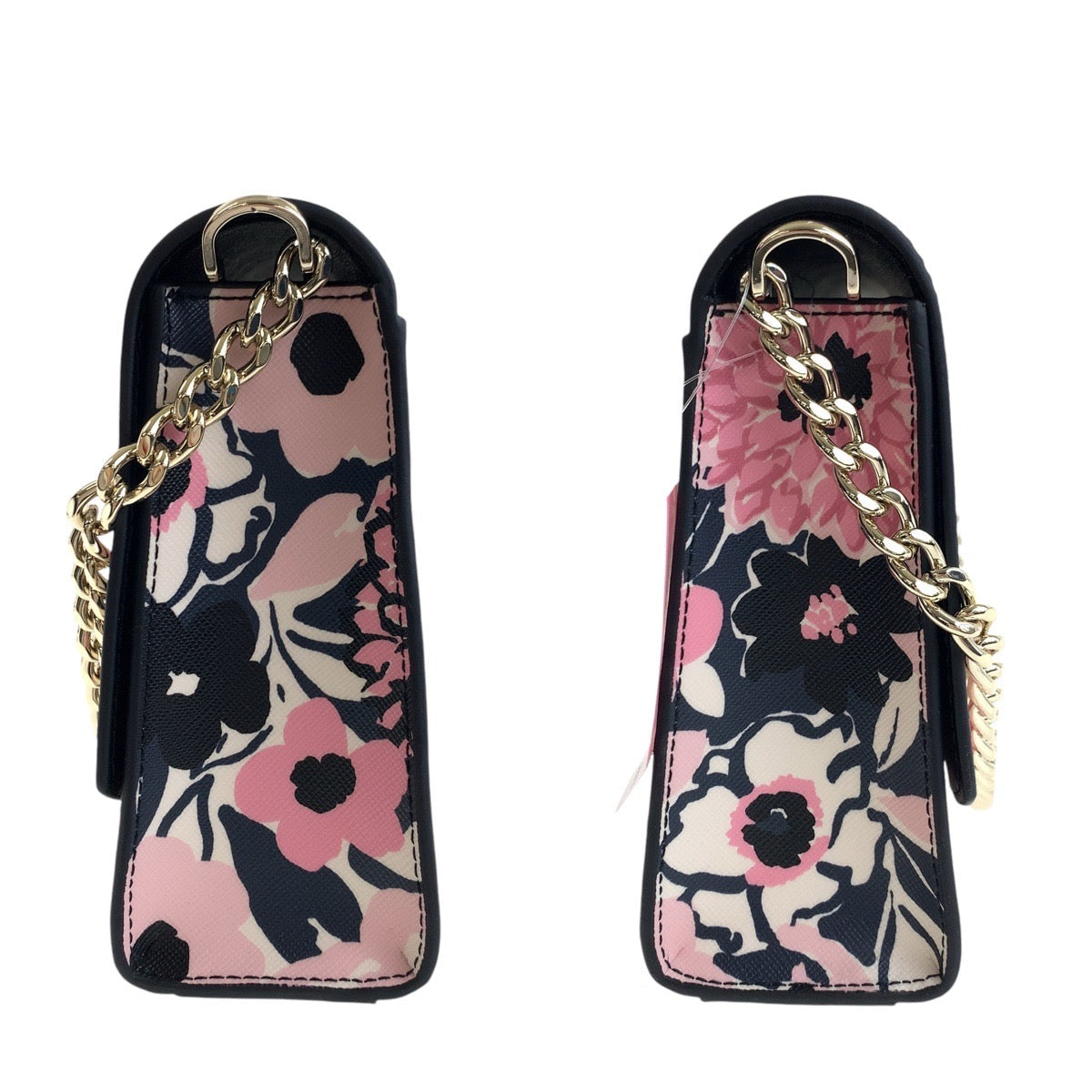 Kate Spade Shoulder Bag Pvc Pink Black Gold Metal Shoulder Bag Pochette Flour Women