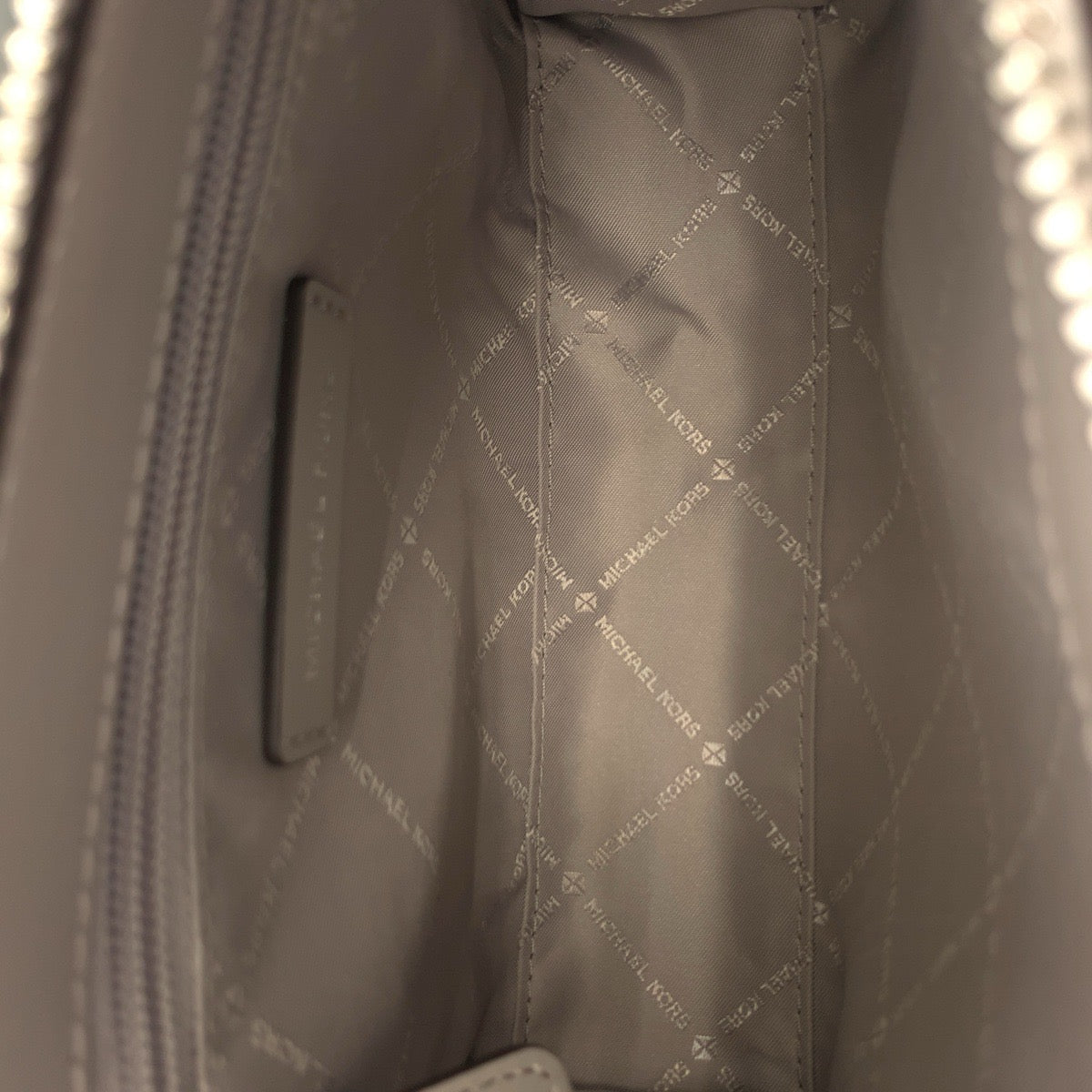 Michael Kors Shoulder Bag Leather Silver Silvermetal Shoulder Bag Handbag 2Way Sheila Logo Women