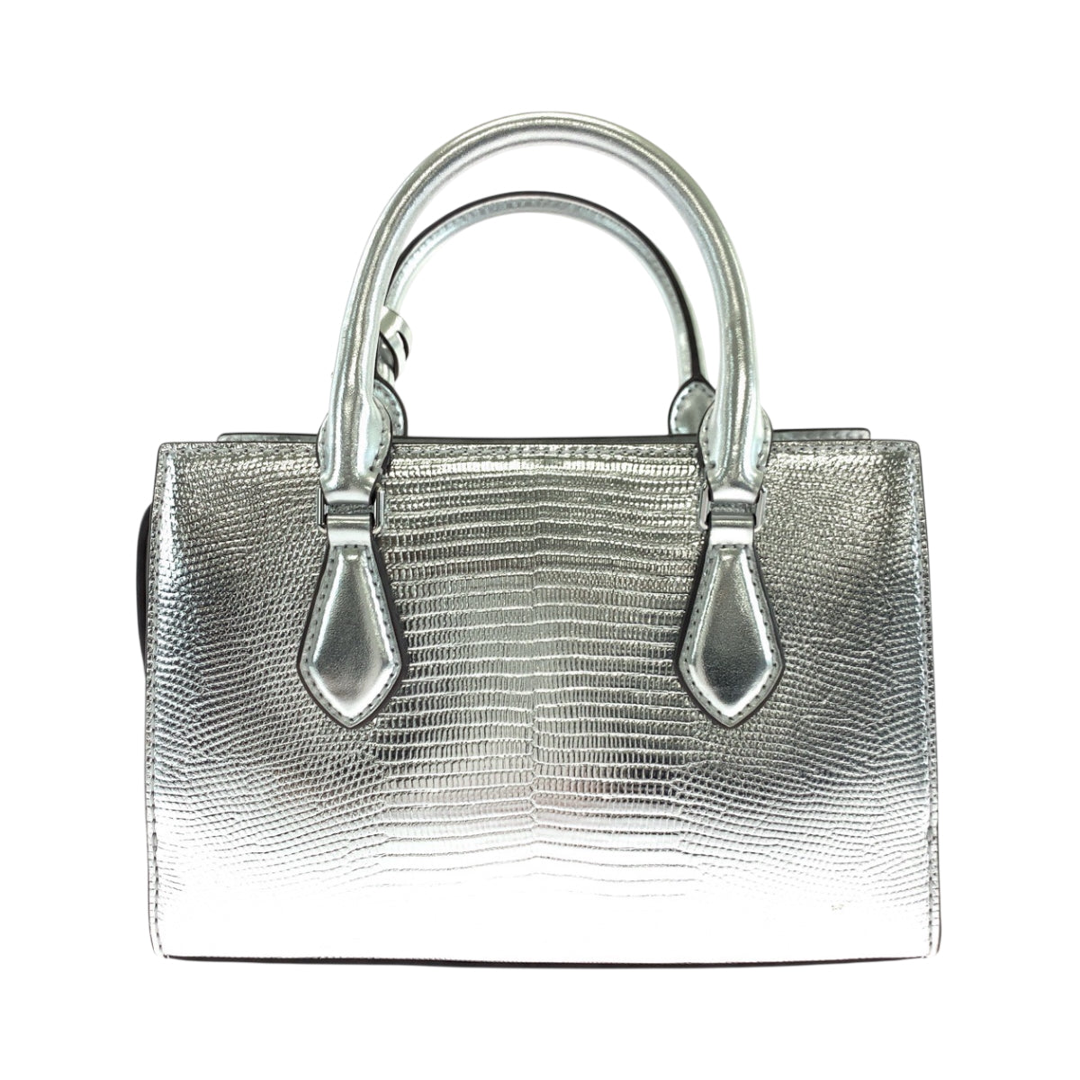 Michael Kors Shoulder Bag Leather Silver Silvermetal Shoulder Bag Handbag 2Way Sheila Logo Women