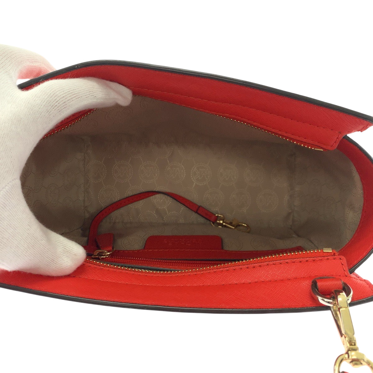 Michael Kors Shoulder Bag 30T3Glmm2L Pvc Red Gold Metal Shoulder Bag Crossbody Logo Women