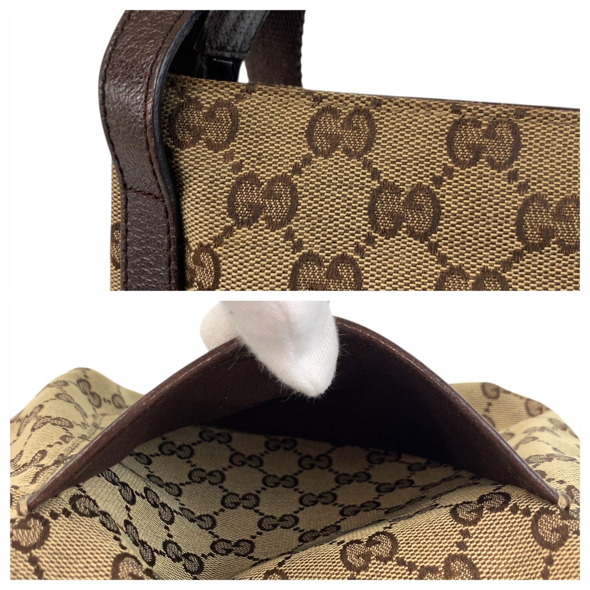 Gucci Shoulder Bag 122793 Gg Canvas Beige Brown Shoulder Bag Pochette Women(Unisex)