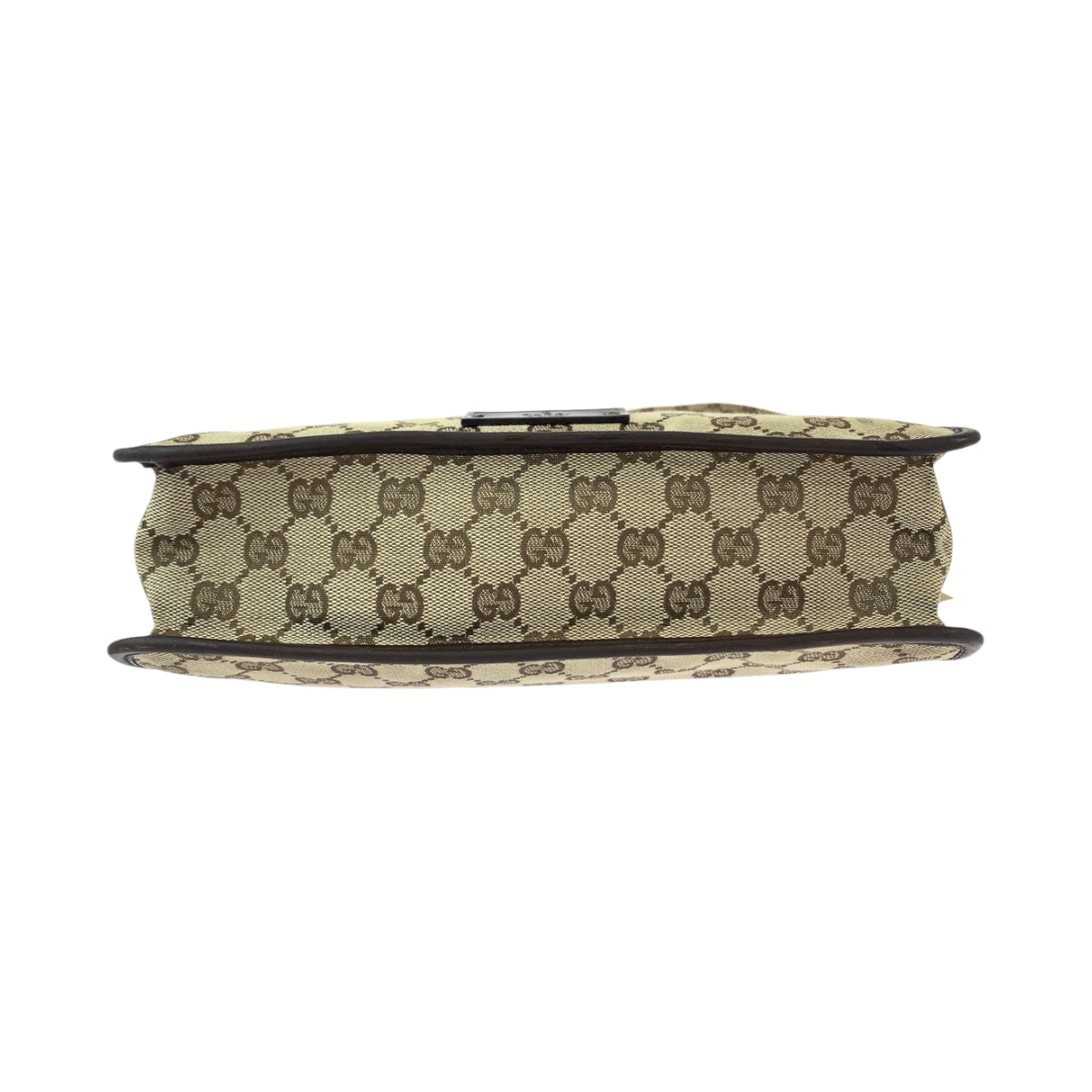 Gucci Shoulder Bag 91762 Gg Canvas Beige Brown Gold Metal Shoulder Bag Pochette Plate Charm Women