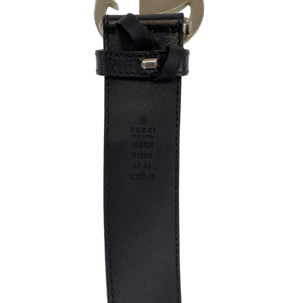 Gucci Belt 525040 Leather Black Belt Buckle 33.1"/34" Unisex Marmont Gg Logo Mens(Unisex) 34