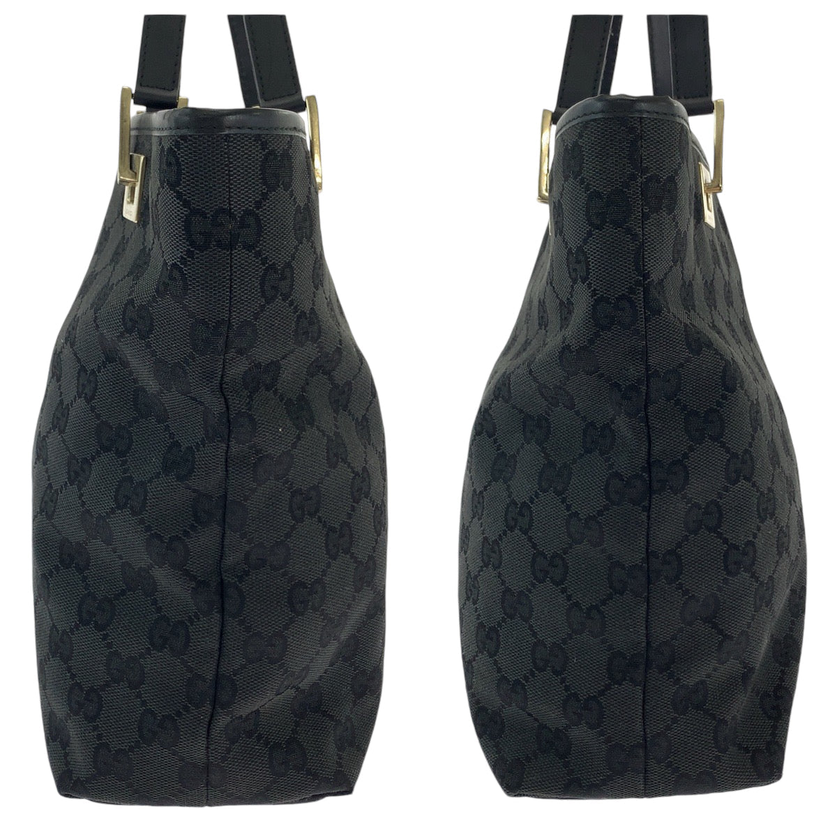 Gucci Tote Bag 002 1099 Gg Canvas Black Shoulder Bag Women
