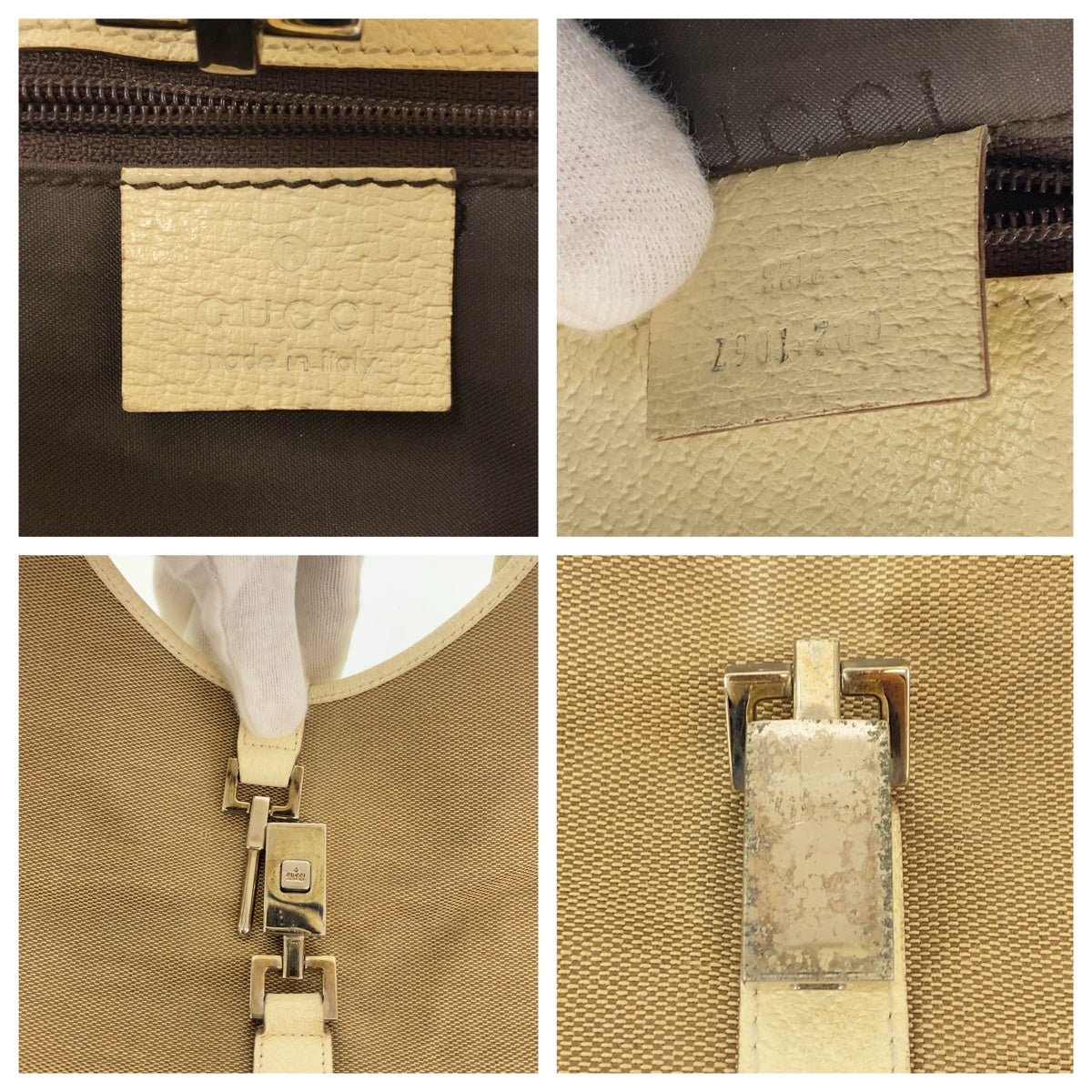 Gucci Shoulder Bag 002 1067 Canvas Beige Shoulder Bag Handbag Jackie Women